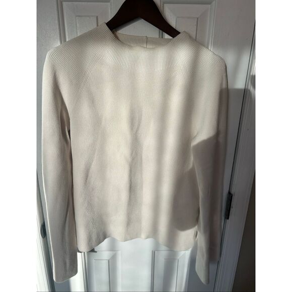 Banana republic sweater large white/ivory with cut out back cotton blend w flare - Picture 5 of 8
